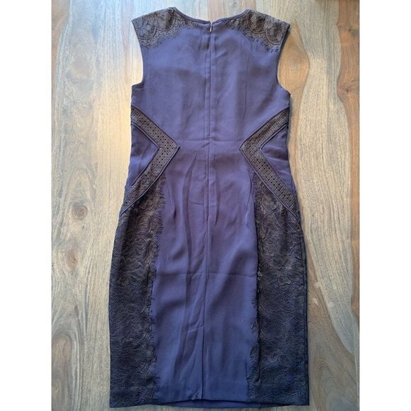 NWT RW&CO Dress Size 10 Dark Blue Black Lace Details Office Cocktail Sleeveless - Picture 7 of 12
